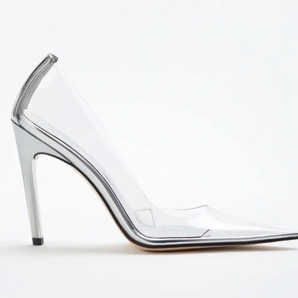 Good American CINDER-F*CKING-RELLA PUMP “glass” Cinderella Clear Heel Sz 6.5 - Picture 4 of 8